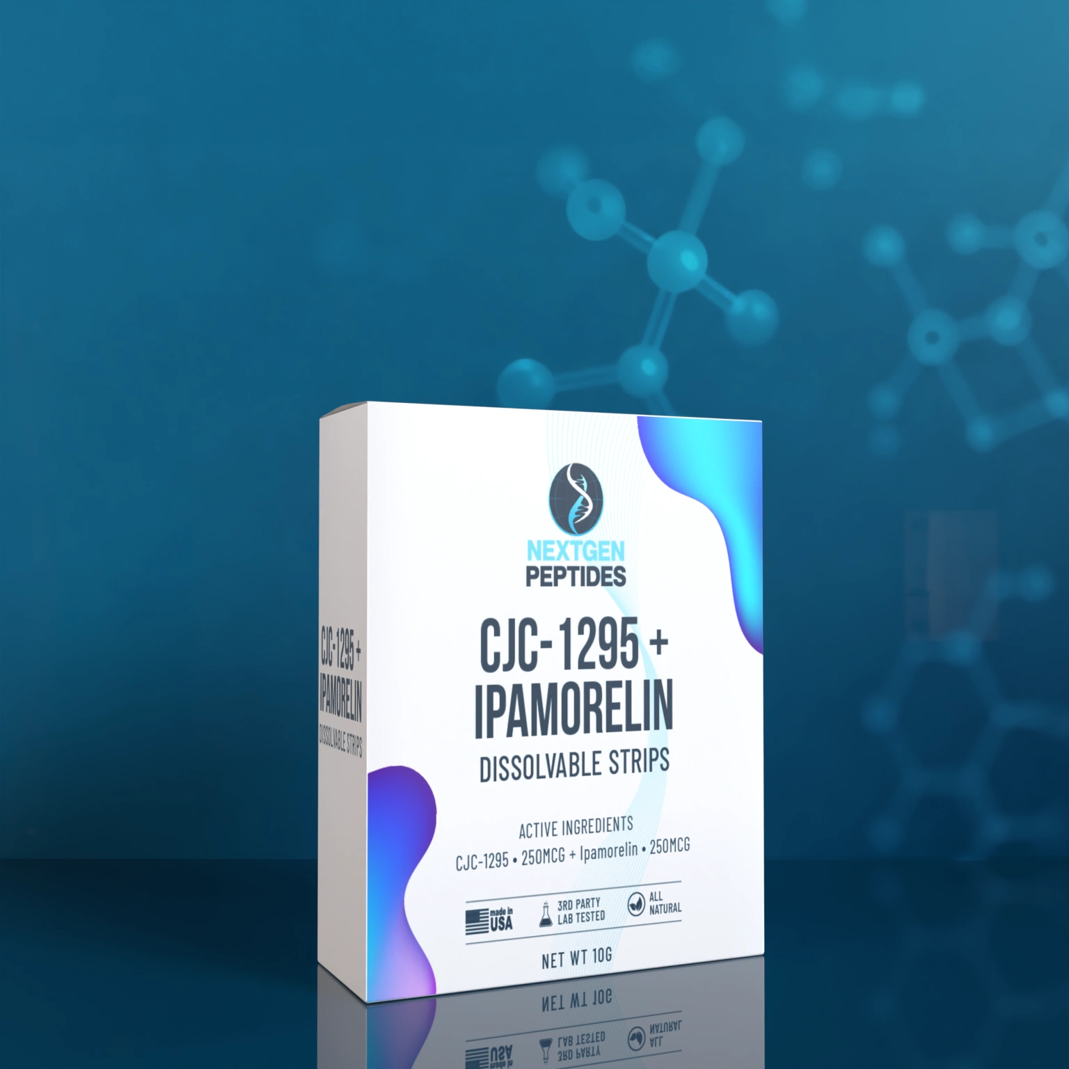 Nextgen Peptides CJC-1295 + Ipamorelin Dissolvable Strips box, 250mcg / 250mcg