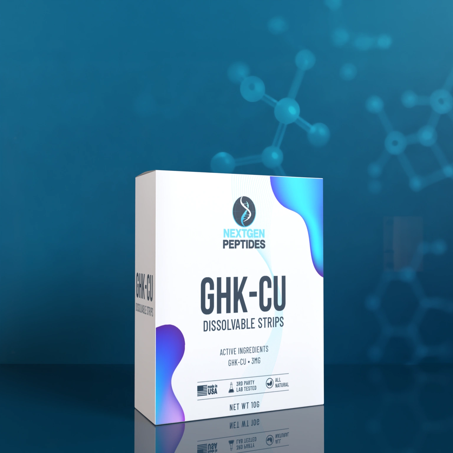Nextgen Peptides GHK-Cu Dissolvable Strips box, 3mg